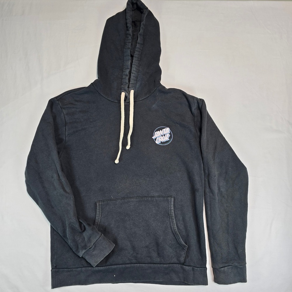Santa Cruz Skateboards Mens Black Pullover Hoodie Logo Graphic Size M
